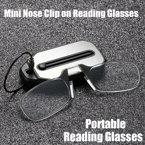 Imported Mini Nose Clip on Portable Reading Glass Men for Women Rimless Portable Magnifying Presbyopic Glasse