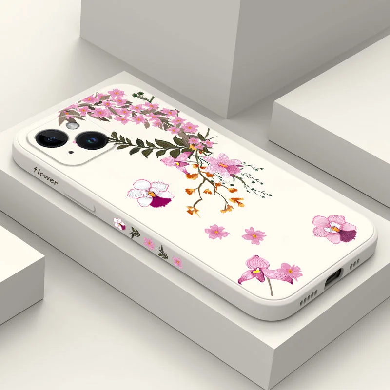 

Peach Blossoms Phone Case For iPhone 14 13 12 11 Plus Pro Max Mini X XR XS SE2020 8 7 6 6S Plus Cover