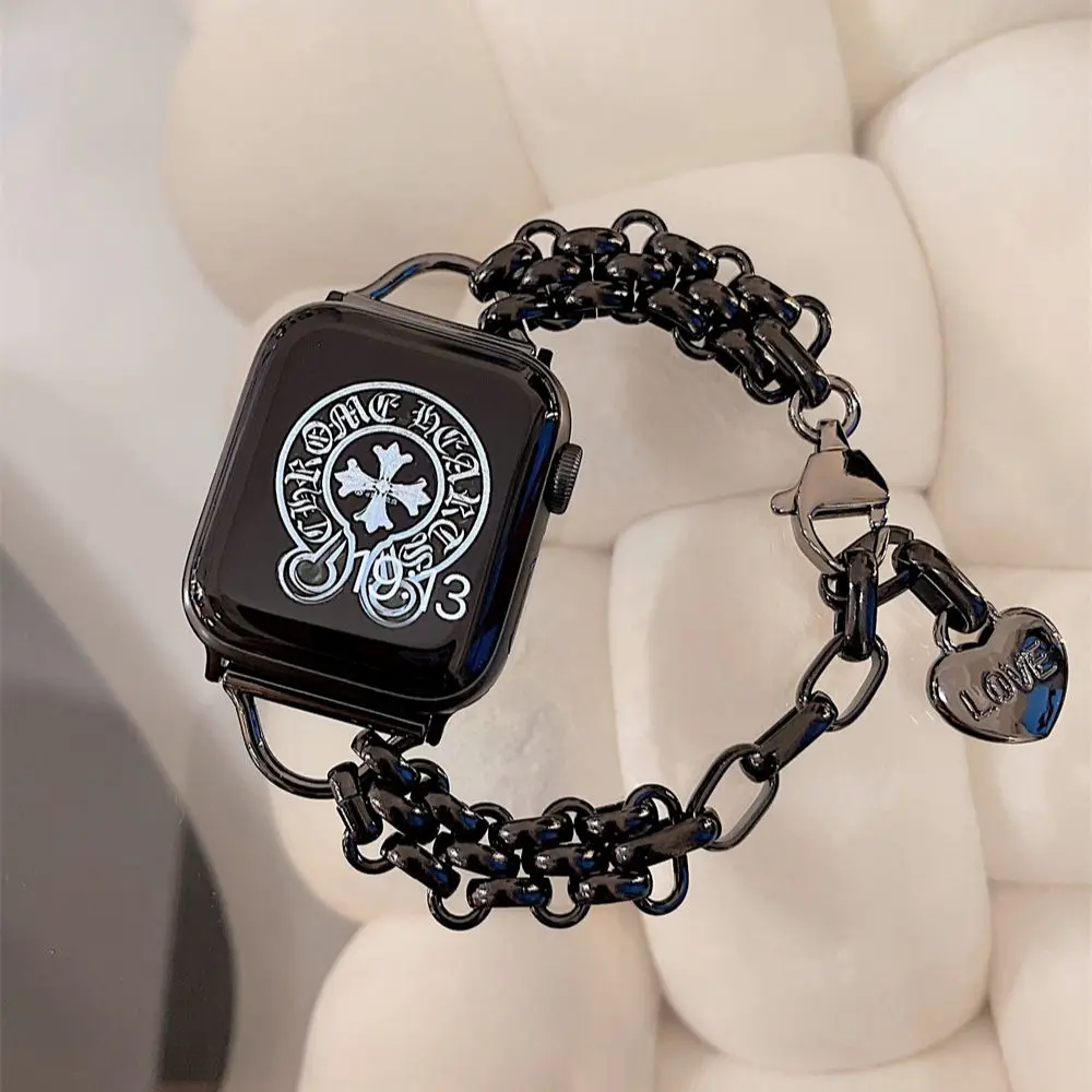 Lady Strap Bracelet for Apple Watch Band 45mm/41mm 42mm/38mm/44mm/40mm Luxury Metal Woman Watchband Iwatch Series 7 SE 6 5 4 3 2