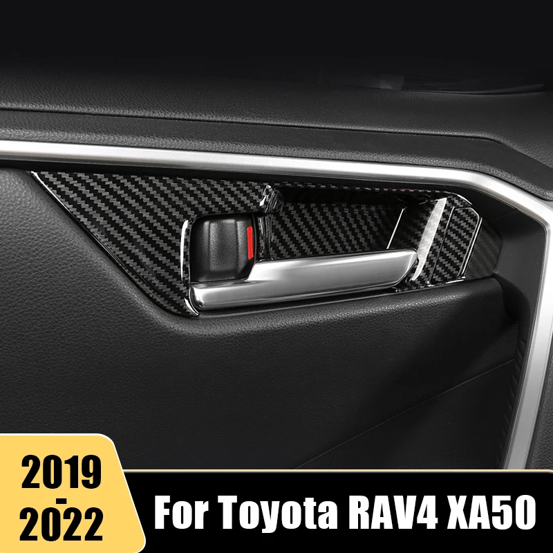 

For Toyota RAV4 2019 2020 2021 2022 RAV 4 XA50 XA 50 ABS Car Inner Door Handle Bowl Frame Stickers Cover Decoration Accessories