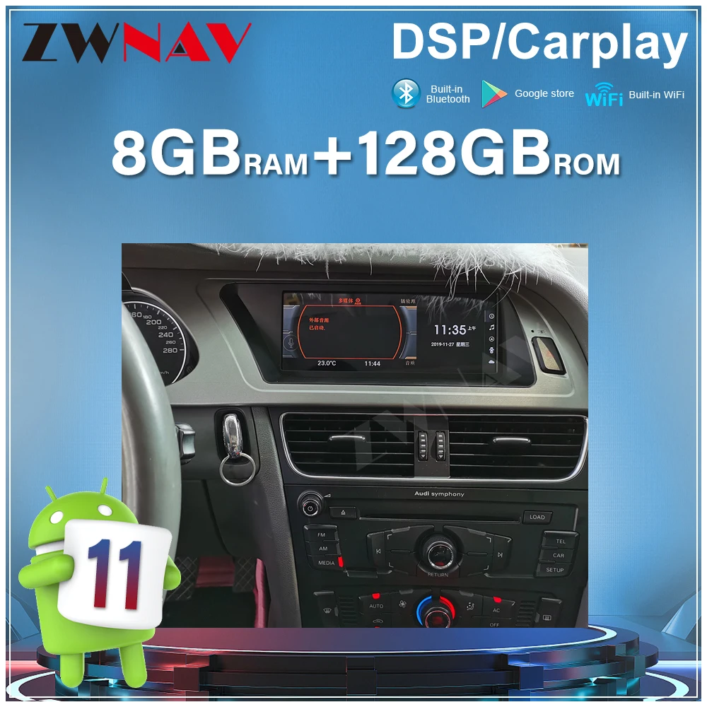 

Головное устройство с GPS-навигацией для Audi A4 A4L A5 B8 8K 2009-2012, мультимедийный плеер DSP Carplay