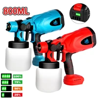 800ml cordless electric spray gun portable household disinfection easy paint sprayer paint sprayer for makita 18v battery