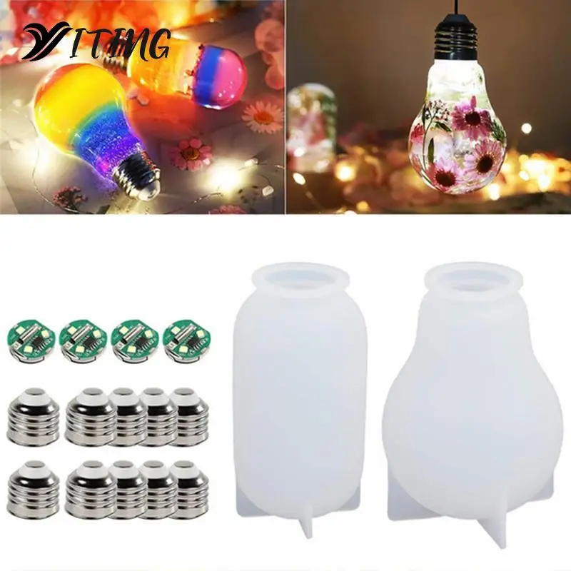 16PCS/Set Silicone Craft Resin Light Bulb Mold Resin Casting Mold For DIY Handmade Making Accessories LED Bulb Mold
