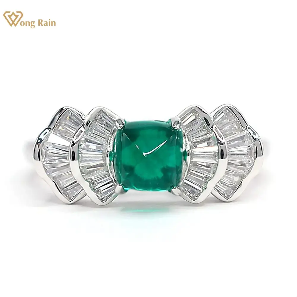 

Wong Rain, серебро 925 пробы, высокоуглеродный алмаз, сахарный буханка, огранка, изумруд, драгоценный камень, обручальное кольцо, ювелирные украшения, оптовая продажа