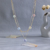 colorful resin smiley necklace anklet for women fashion trend ladies love pentagram set jewelry factory wholesale direct sales