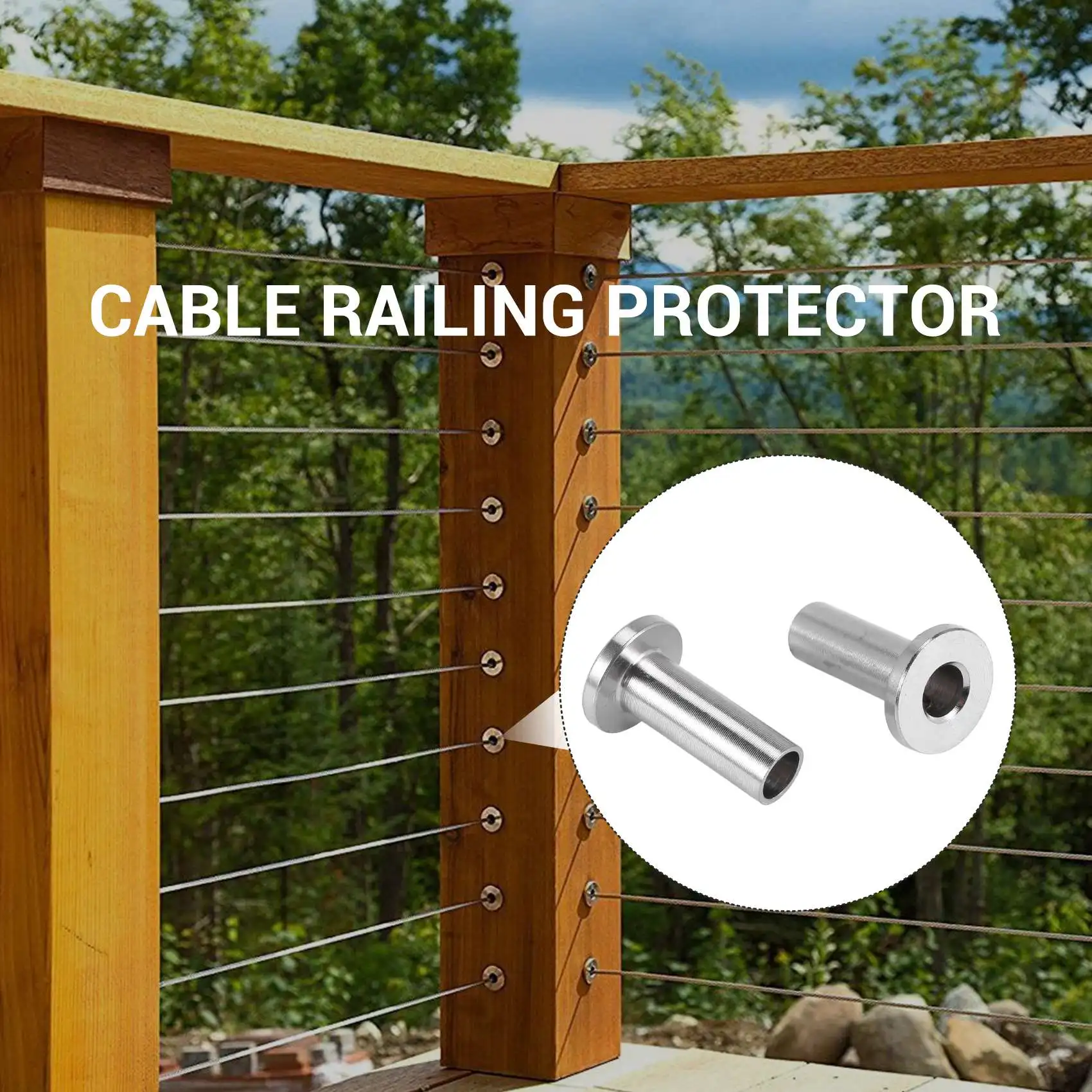 

80 шт., Защитные муфты из нержавеющей стали T316 для 2,5-дюймового кабеля, комплект перил для деревянных и металлических стоек, «сделай сам», балюстрада