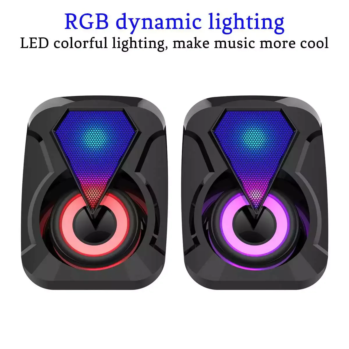 

K-1053 USB Wired Speakers Computer Speaker LED Light 4D Stereo Sound Surround Loudspeaker For PC Laptop Notebook Loudspeakers