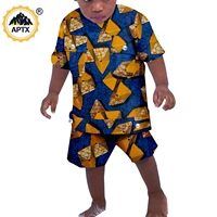 african clothes for children bazin summer boys cotton outfits dashiki ankara print short sleeve top and shorts sets y224001