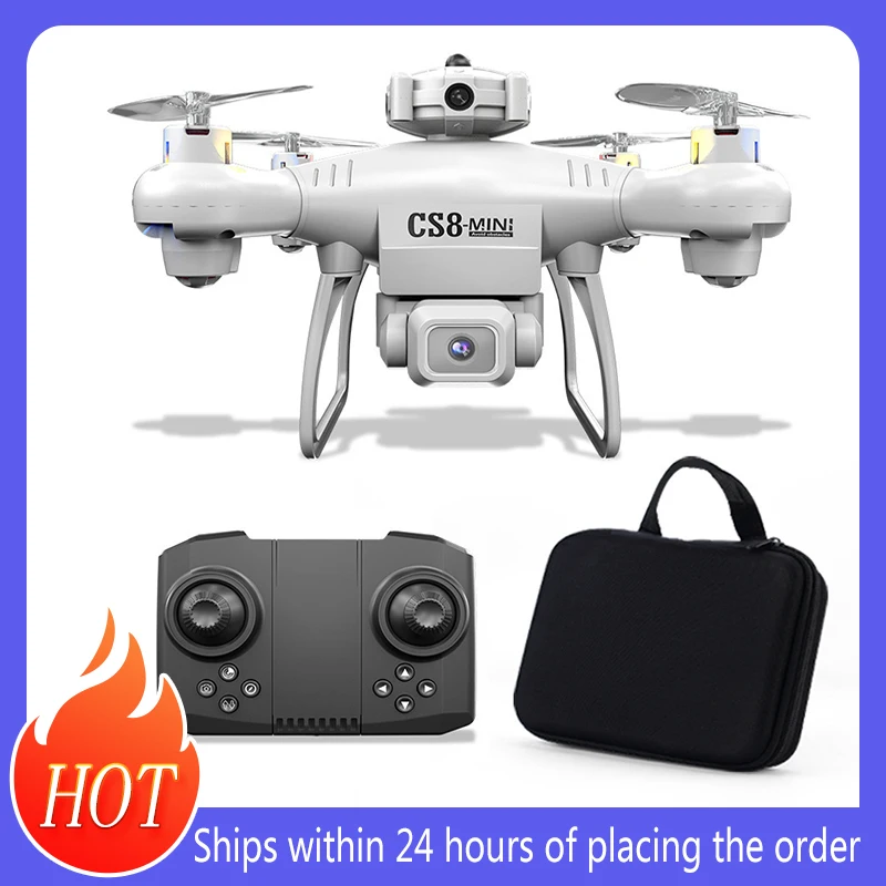 CS8 Mini Profesional Drone 4k HD Dual Drone Obstacle Avoidance 360° RC Wide Angle Adjustable ESC  RC Quadcopter Dron Toys