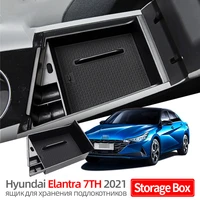 car abs central armrest storage box container holder tray for hyundai elantra 7th 2021 at interior accessories 1pcs