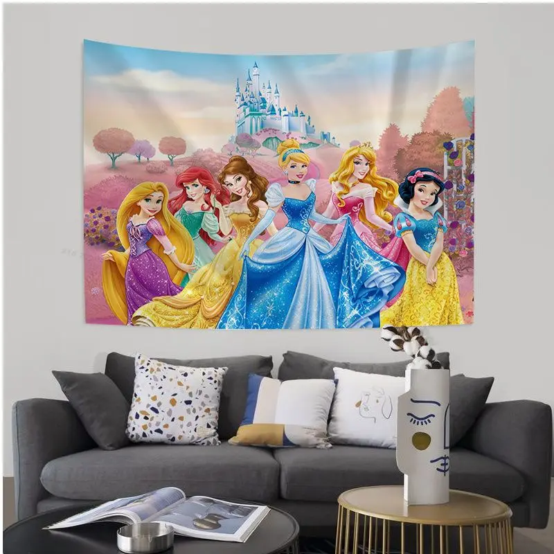 Гобелены настенные с мультяшными героями Диснея принцессы хиппи японский