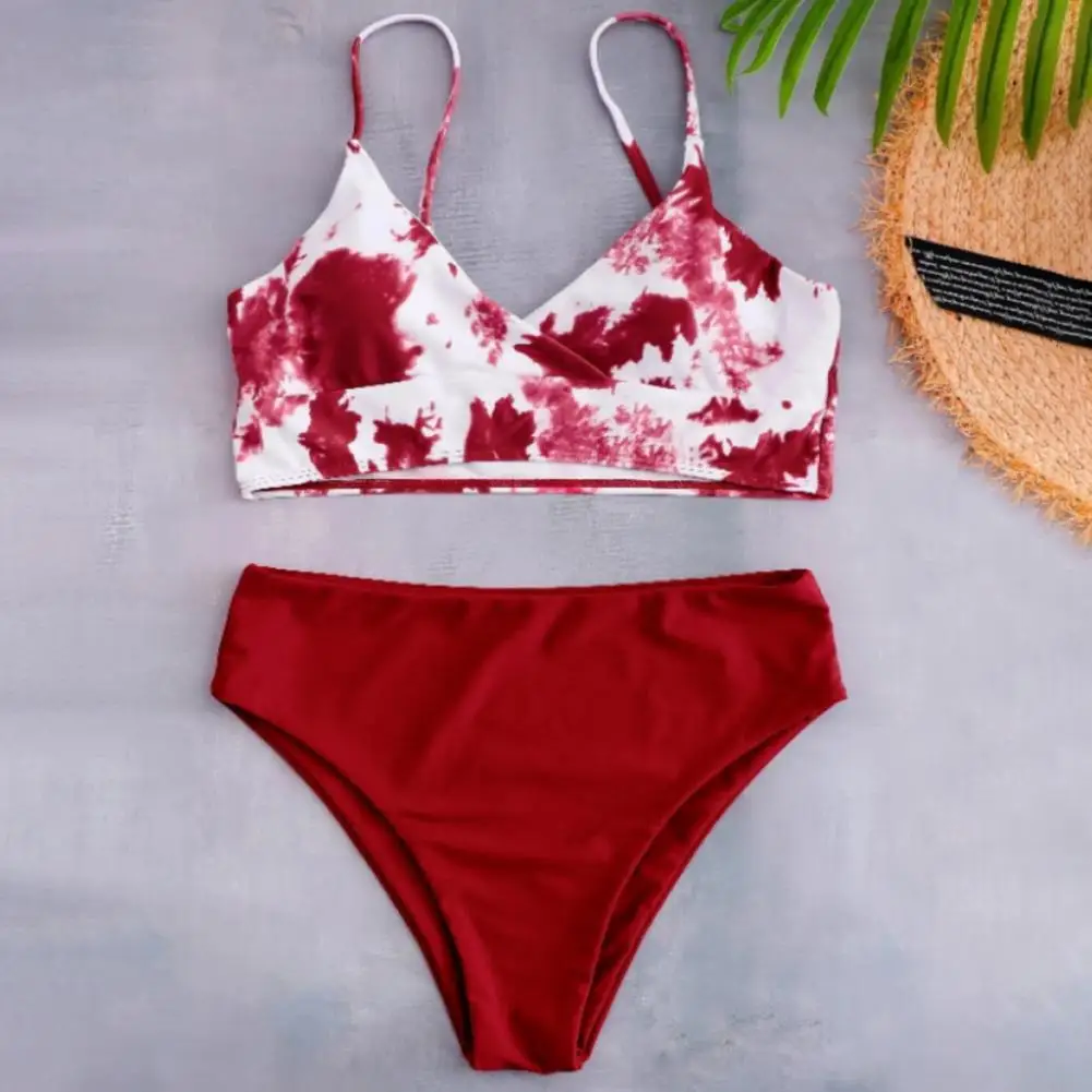 

Beach Bathing Suit Skinny Summer Bikini Two Pieces Wear Resistant Charming Push Up Bra High Cut Briefs Swimwear