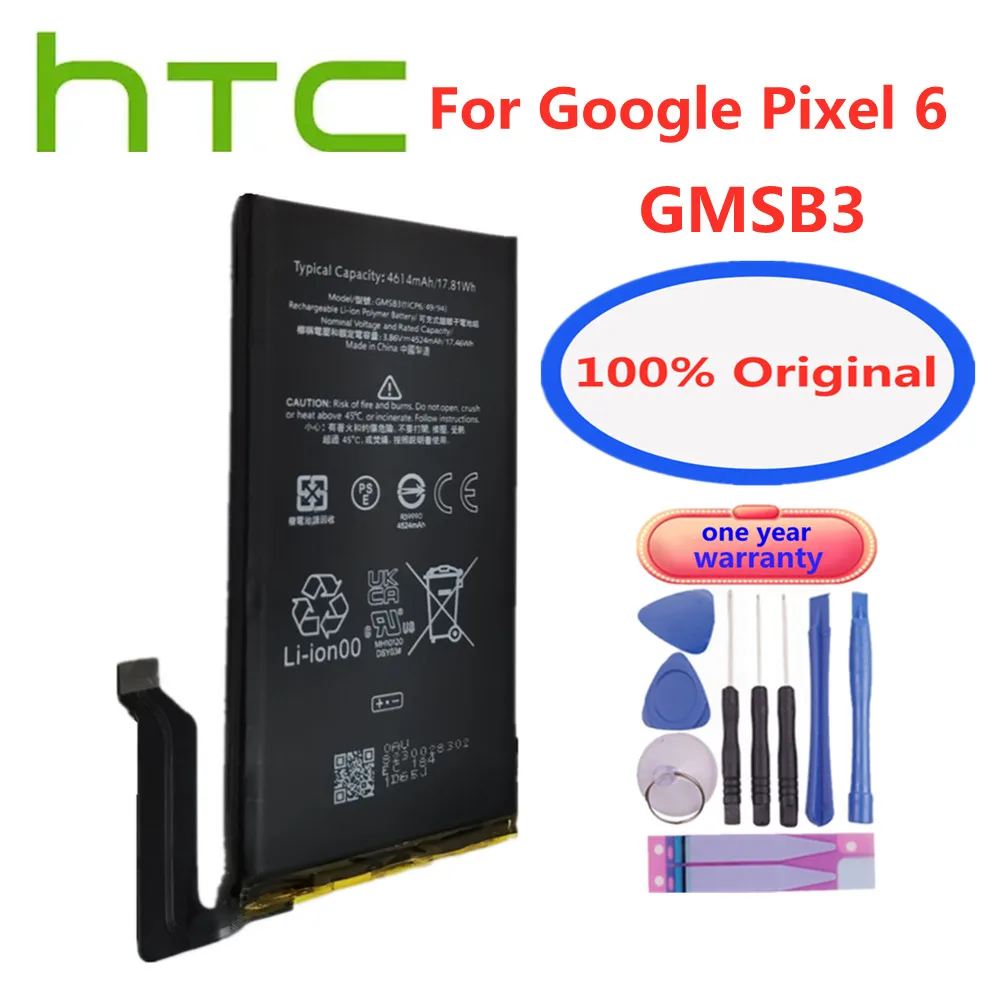 

New Original 4614mAh GMSB3 Mobile Phone Battery For HTC Google Pixel 6 Pixel6 High Quality Rechargable Battery Batteries + Tools