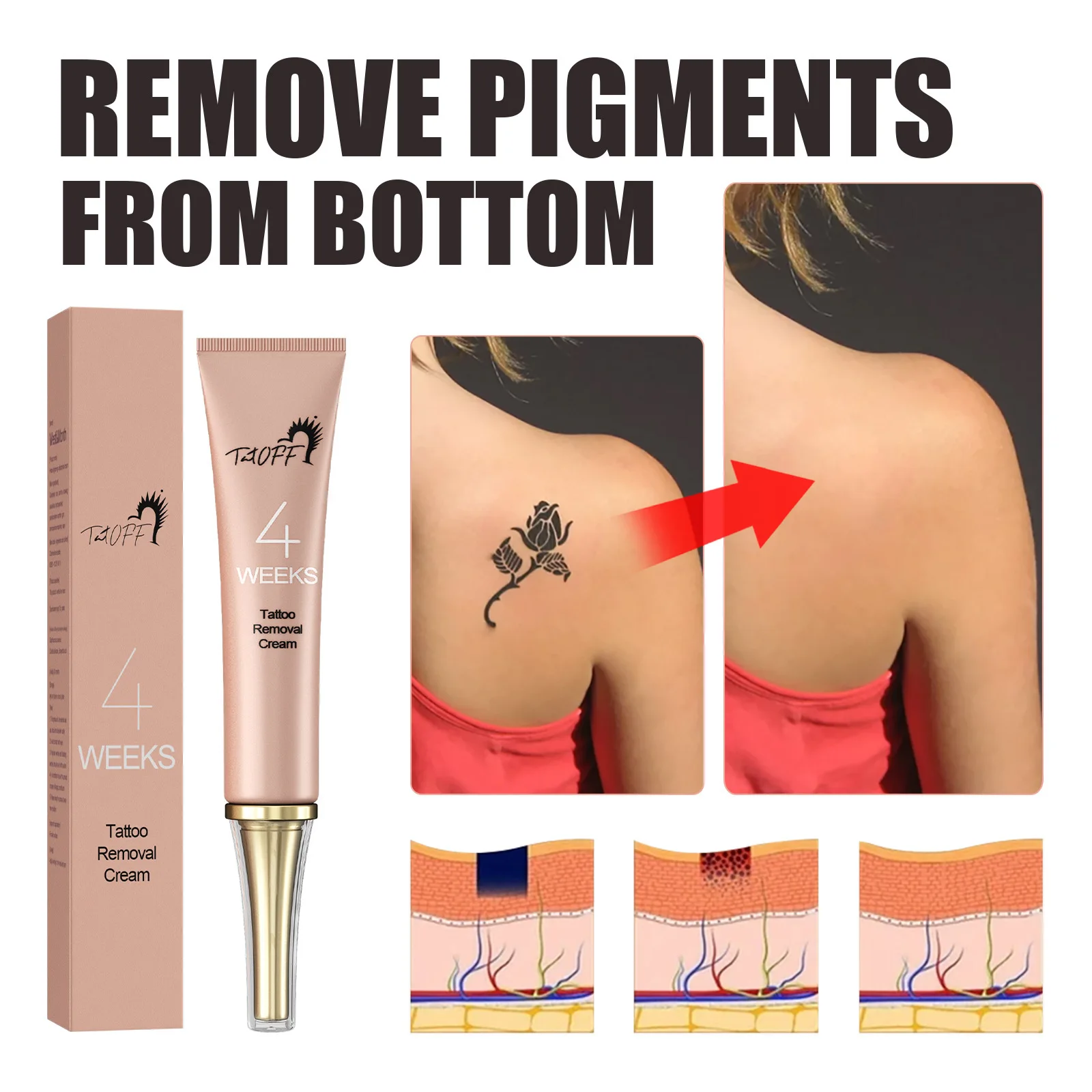 

4 Week Tattoo Removal Cream Afe Permanent Moisturize Skin Tattoo Remover Gel Painless Maximum Strength Body Tattoo Cleaning