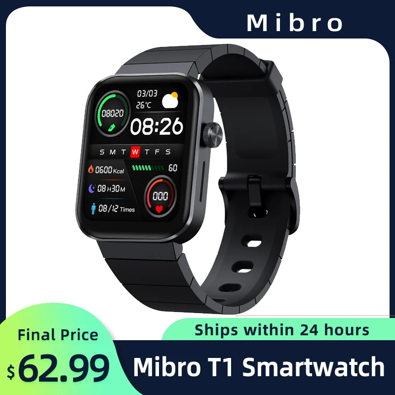 Смарт-часы Global Verison Mibro T1 телефон с Bluetooth экран 1 6 дюйма AMOLED спортивные