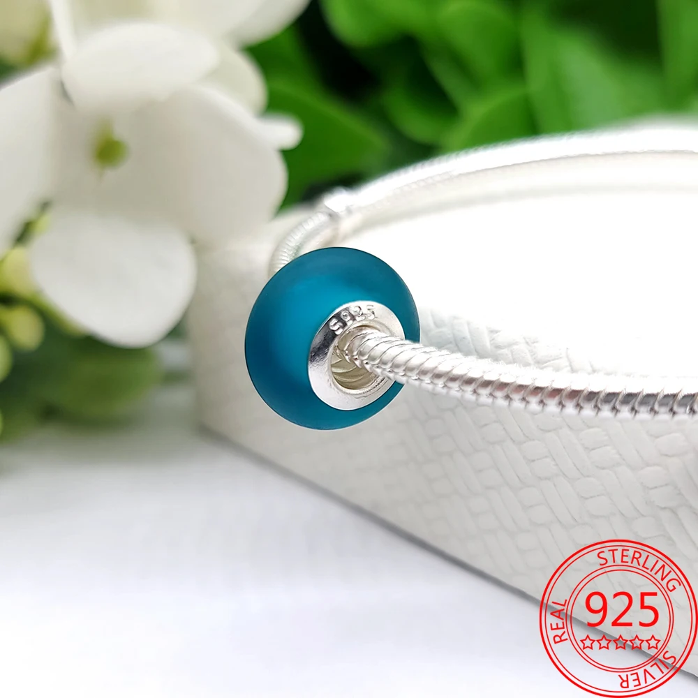 925 оригинальные матовые Зеленые Подвески plata charm of ley для браслета Pandora со