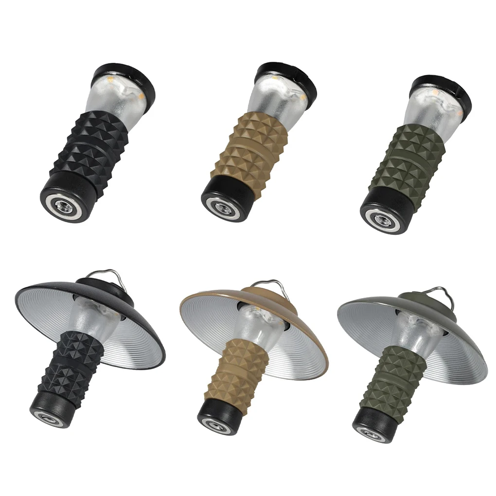 

Camp LED Light Adjustable Modes Lantern Flashlight Outdoor Emergency Lamp Equipment Backpacking Khaki with Lampshade