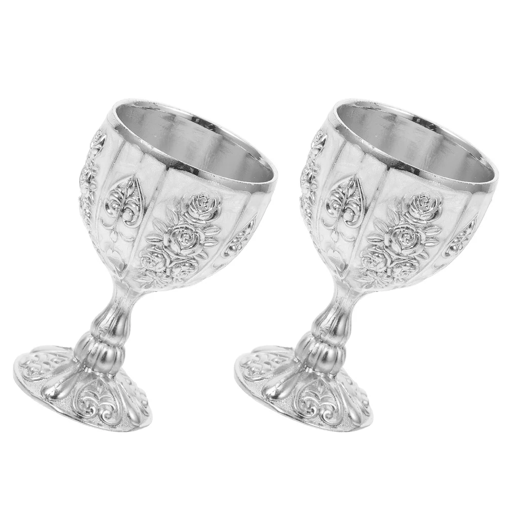 

Cupglasses Goblet Cocktail Coffee Chalice Metal Reusable Champagne Cups Vintage Mug Drinkingbeverage Retro Tea Embossed Whisky