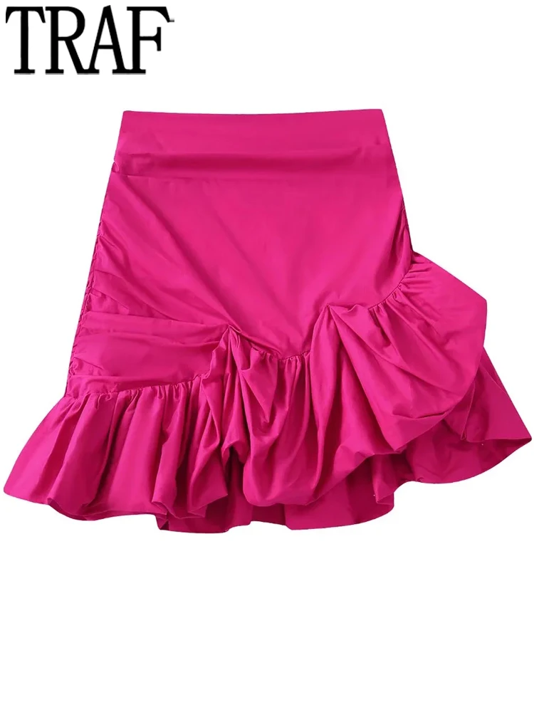 

Юбка-мини женская короткая плиссированная с высокой талией и оборками