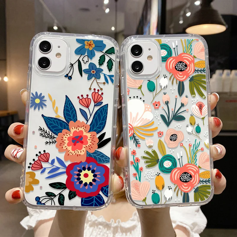 Мягкий чехол из ТПУ с цветами для Xiaomi Redmi Note 8 10 11 Pro 9 7 9S 10S 11S 9A 9C 9T 8A силиконовый Poco X4
