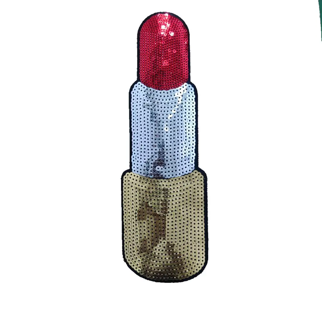 Наклейка для одежды большие губы золотые серебряные красные