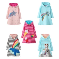 jumping meters 2 7t childrens hooded dresses hot selling cotton cartoon princess toddler kids costume autumn spring outwear
