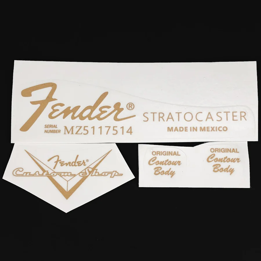 Водная горка наклейка логотип гитары Peghead золото в мексиканском стиле