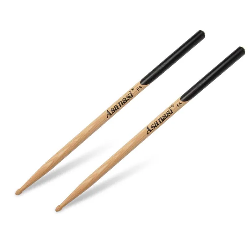 

1 Pair Durable Walnut Wood Drum Sticks Practice 5A 7A Music Band Jazz Drumsticks With Black Coated Handle Percussion Parts