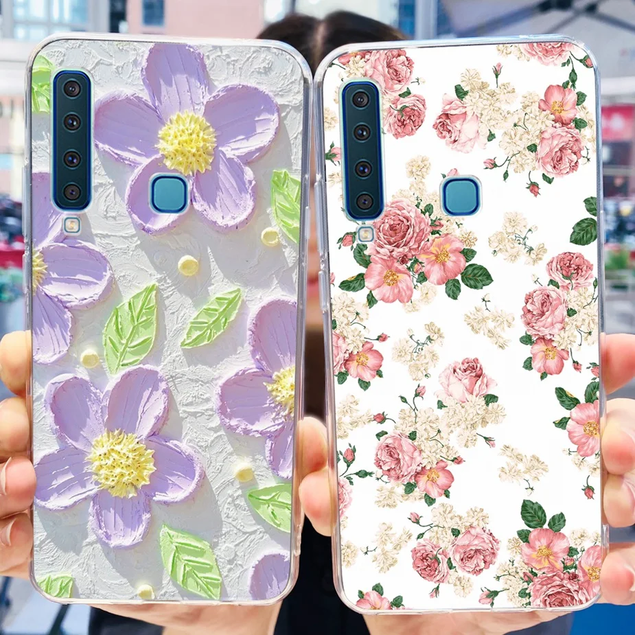 Чехол для Samsung Galaxy A9 2018 задняя крышка с милым рисунком прозрачный силиконовый