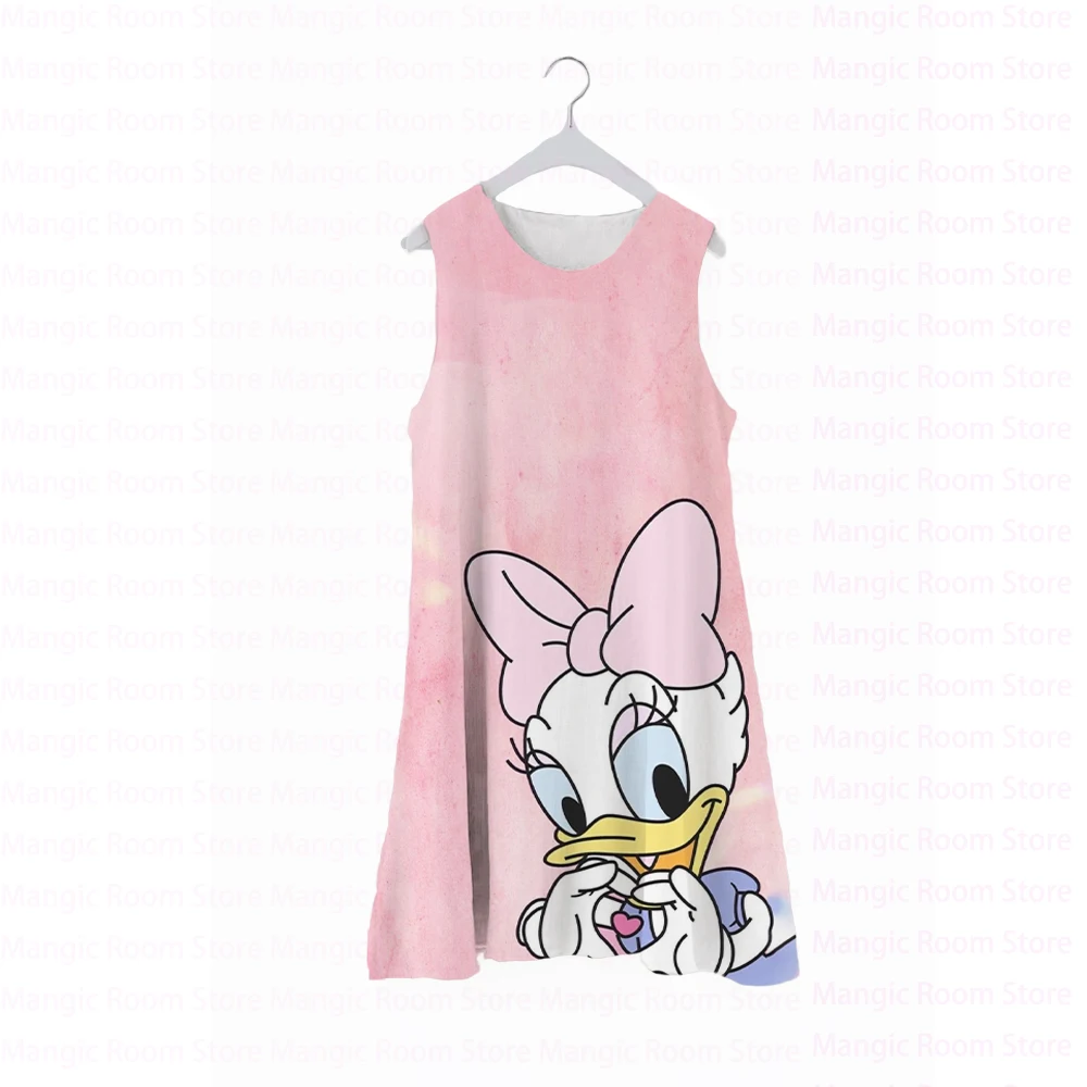 

Girls Summer Dress Kids Summer Dress Princess Print Sleeveless Dress Disney Donald Duck Cute Dress Little Girl Summer Dress