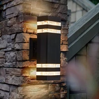 outdoor wall light with light control induction gu10 garden courtyard balcony sconce double head up and down glowing fixture