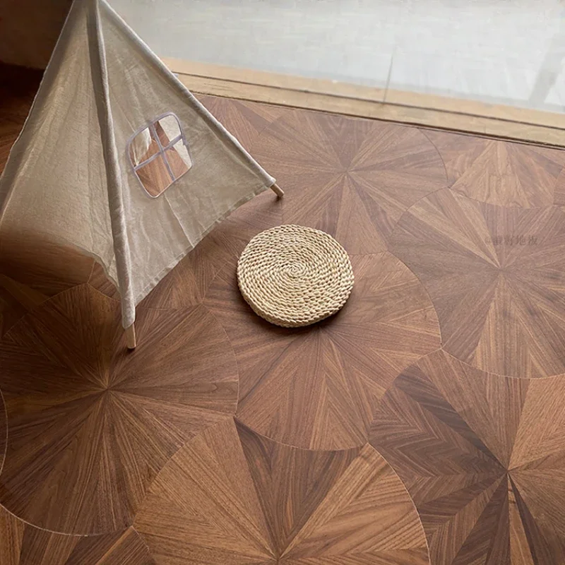 Черный ореховый дуб специальной формы лотос лист искусство паркет пол из массива