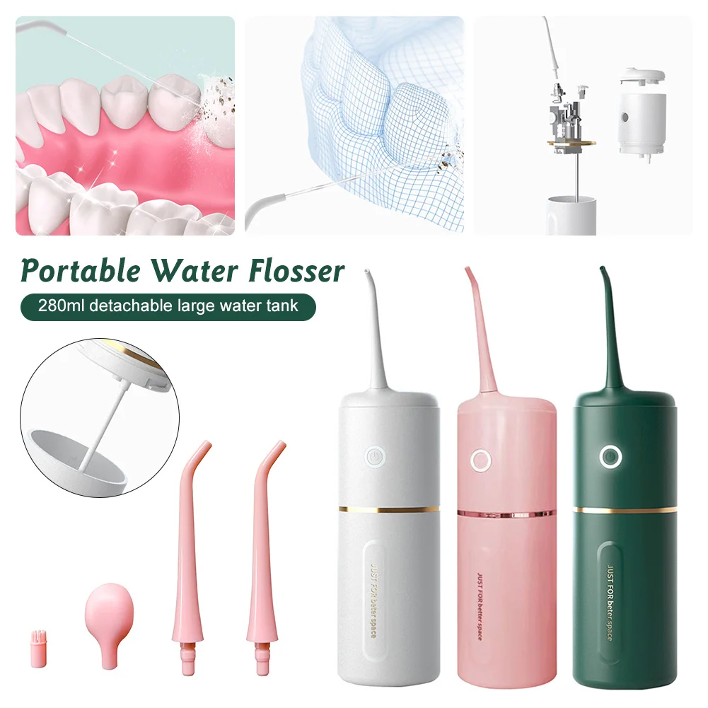 

Portable Dental Water Flosser Oral Irrigator ABS 3 Modes Tooth Cleaner USB Rechargeable Oral Water Jet IPX7 Waterproof Oral Care