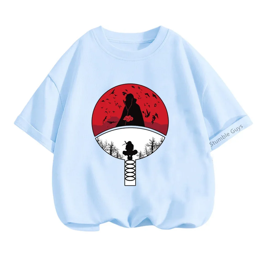 Детская футболка с надписью Narutos модная одежда для мальчиков и девочек Yuzhi Bo Sasuke