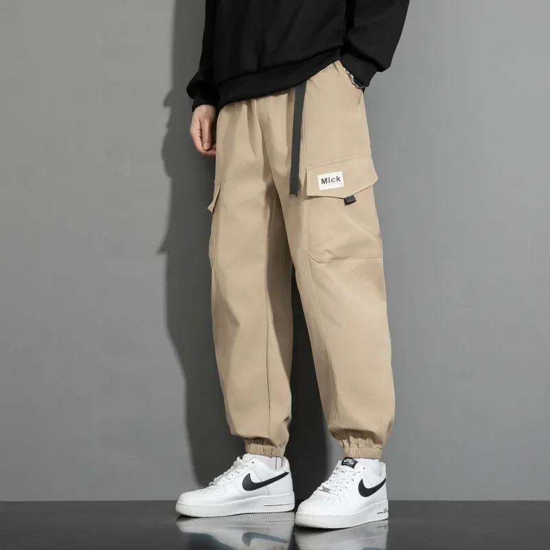 Осенние мужские повседневные брюки свободного кроя модная брендовая
