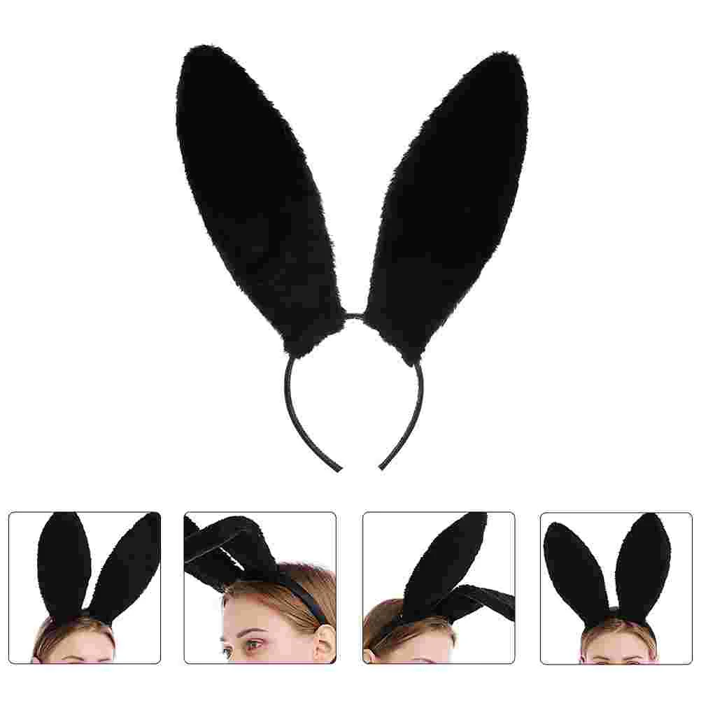 

Повязка на голову с заячьими ушками для новорожденных девочек, ободок для волос с искусственными кроличьими ушками для выпускного вечера, Женский тканевый ободок для косплея