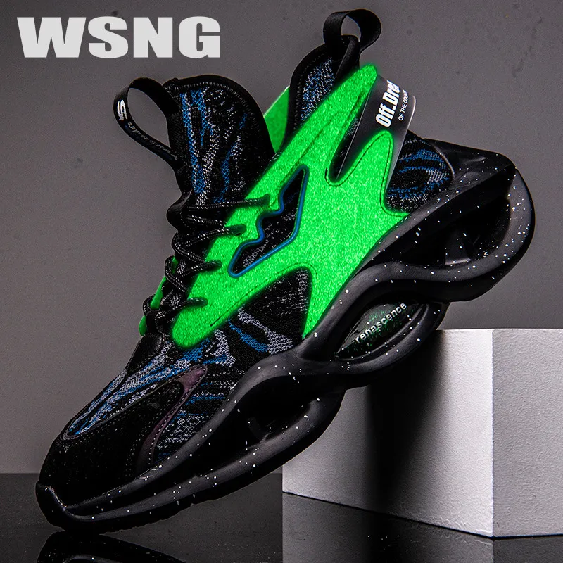 

WSNG Men's Flying Knitted Socks Shoes Spring and Autumn Low-top Breathable Camouflage Popcorn Bottom Casual Sneakers Men's Shoes