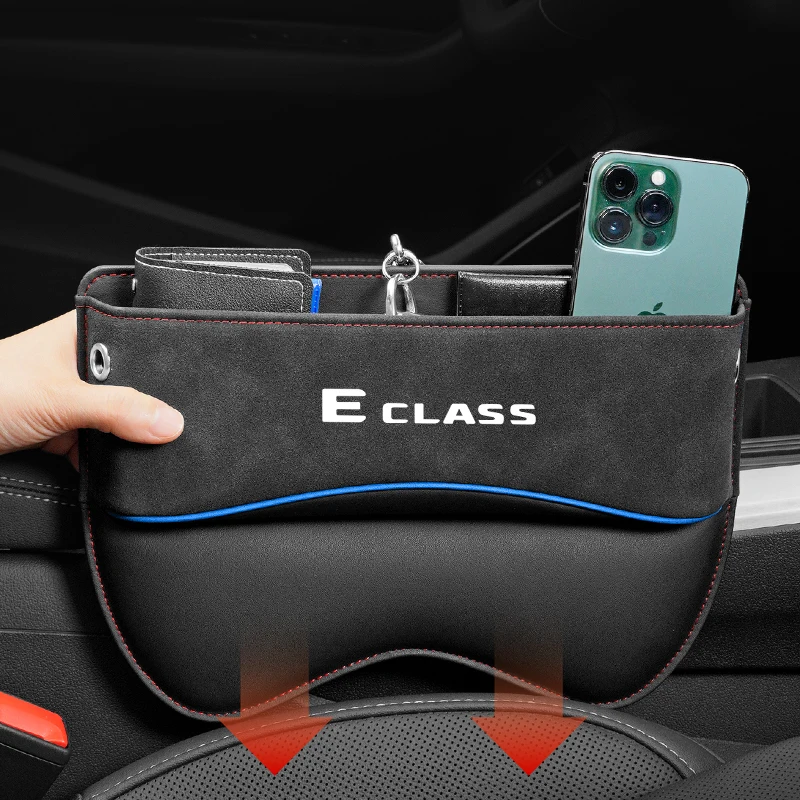 

Car Seat Gap Organizer Seat Side Bag Reserved Charging Cable Hole For Mercede Benz E CLASS auto Universal Car Seat Storage Box