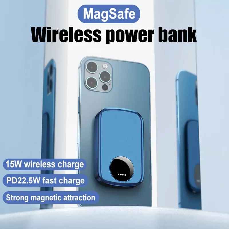 

10000mAh Power Bank 15W Wireless Fast Charging External Battery For Iphone 12 13Pro Mini Portable Powerbank For Huawei