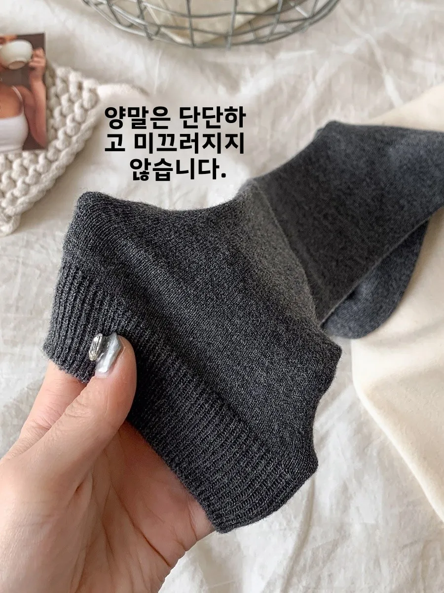 Wool Calf Socks Women's Autumn and Winter Pure Cotton Thickened Warm cate Micro Pressure Stockings Color No Drop Tub...
