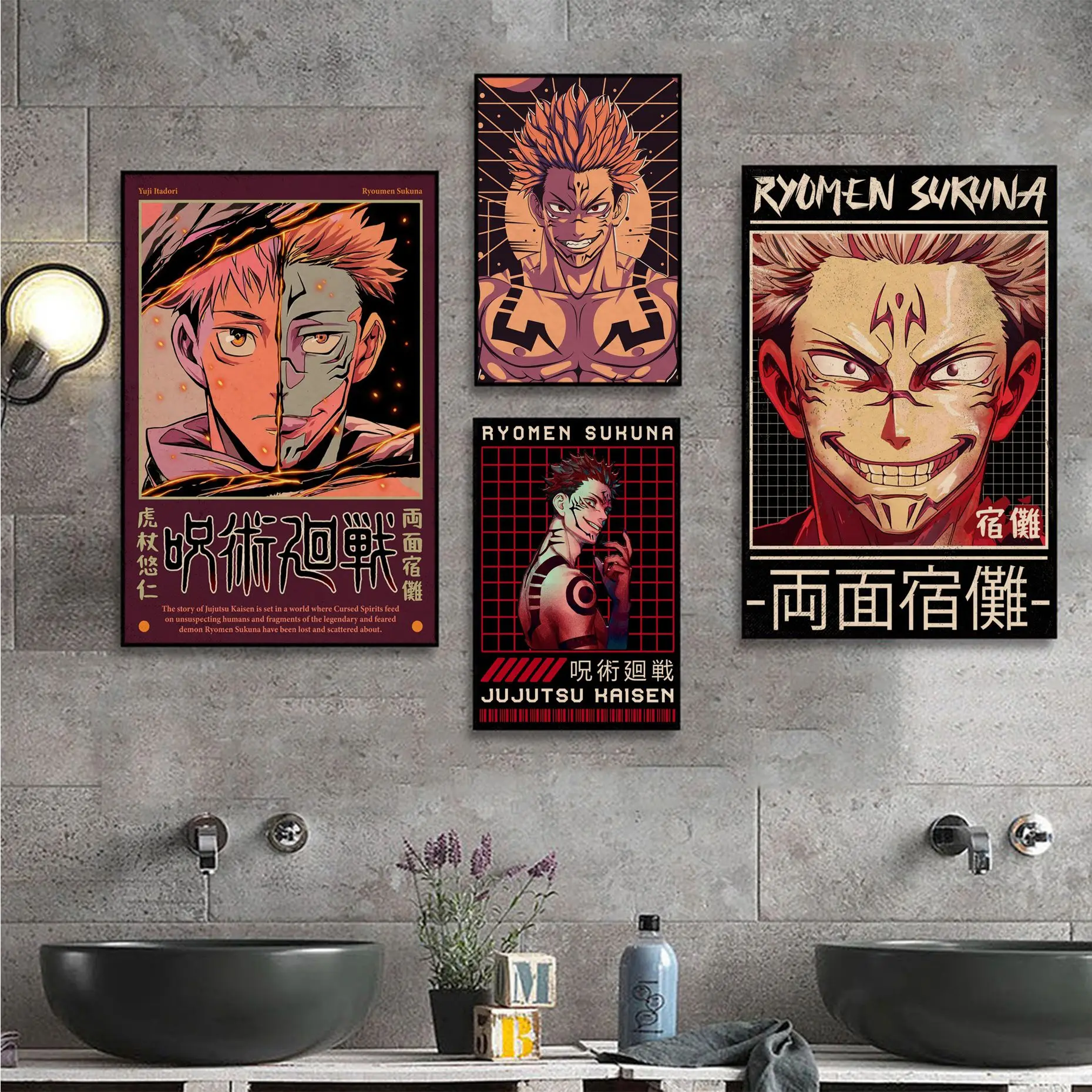 

Anime Jujutsu Kaisen Ryomen Sukuna Good Quality Prints and Posters Kraft Paper Prints and Posters Vintage decorative painting