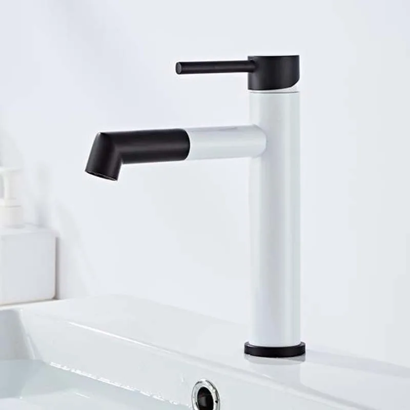 

Смеситель для раковины Azeta AT8106BW, латунный кран для ванной комнаты, крепление на раковину, одно отверстие, холодная и горячая вода