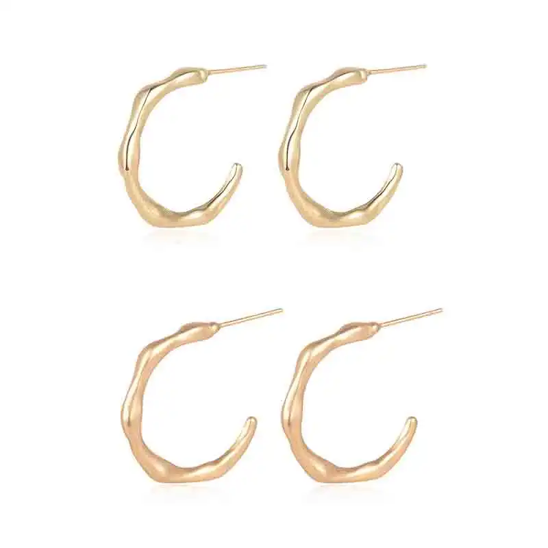 

Shineland Vintage Statement Irregular Geometric Metal Circle Stud Earrings For Women New Fashion Jewelry Party Brincos Wholesale