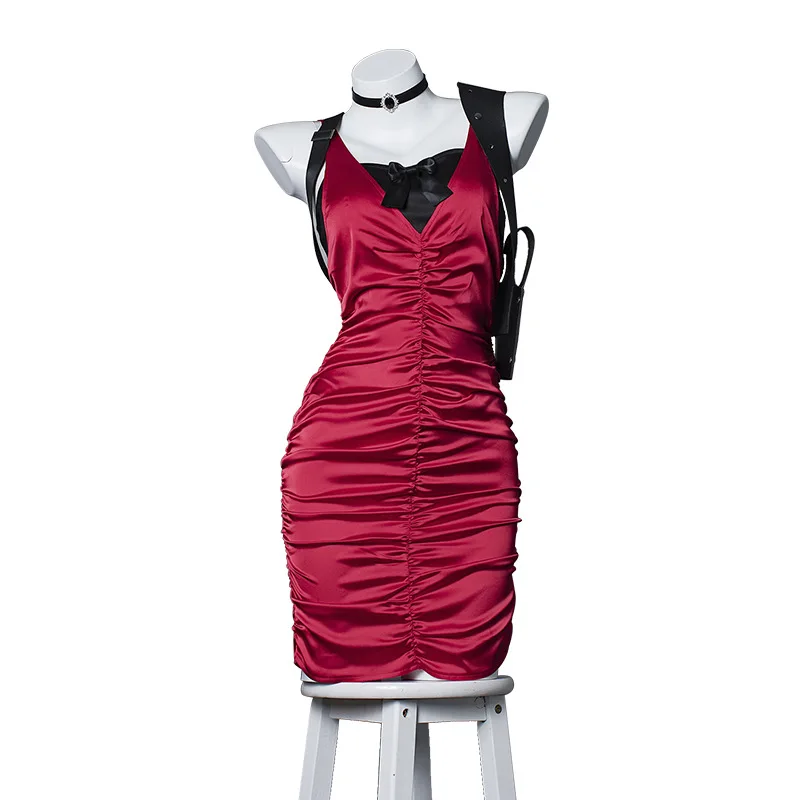 Костюм для косплея Ada Wong сексуальное красное платье-футляр одежда на Хэллоуин