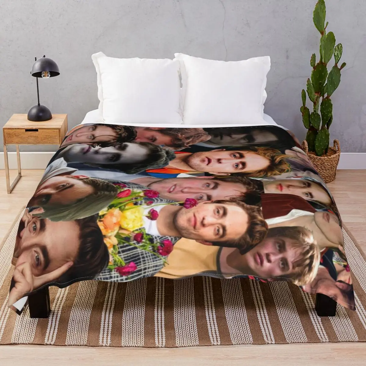 

Robert Pattinson Photo Collage Blankets Flannel Winter Soft Unisex Throw Blanket for Bed Home Couch Camp Cinema