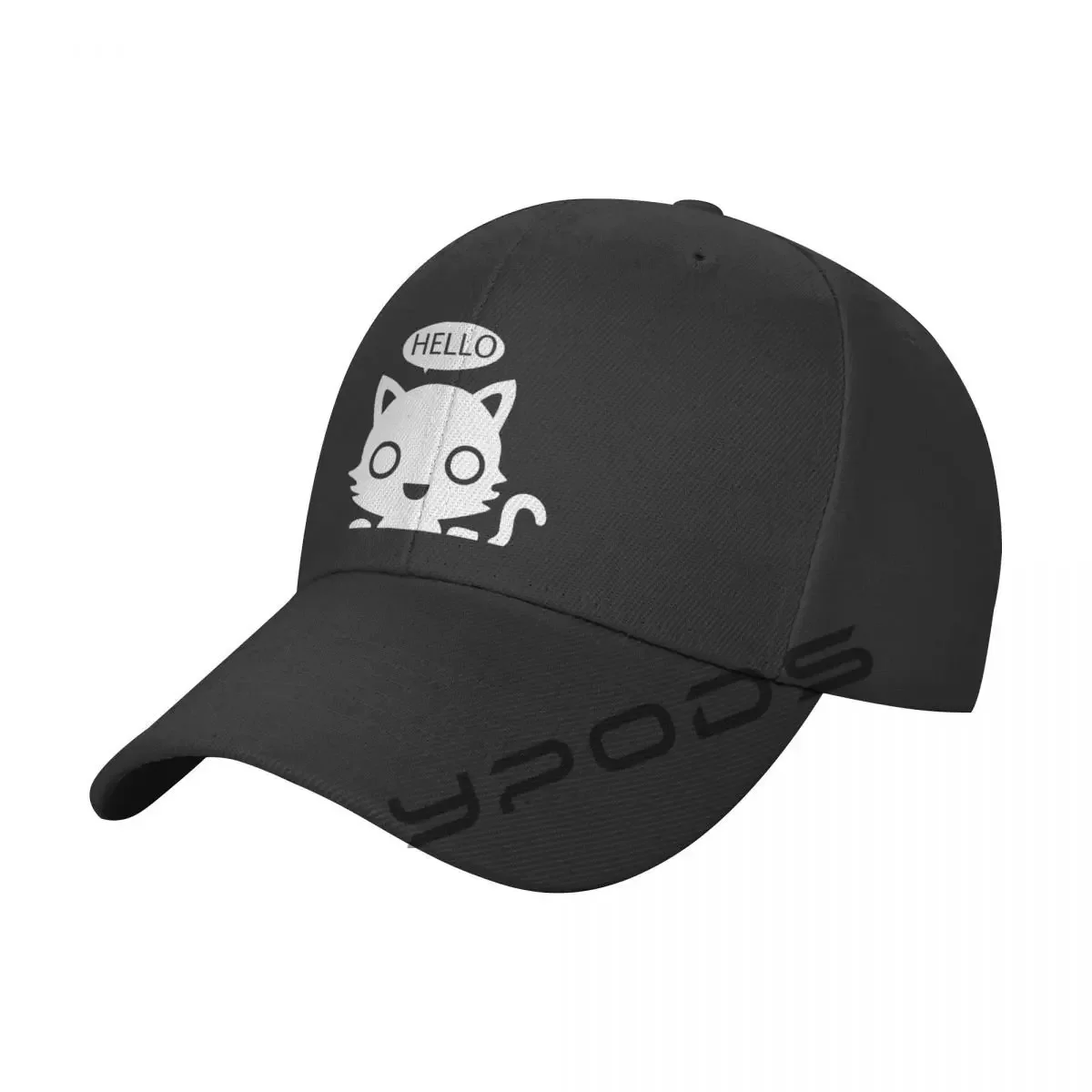 

Cute Cat Hello Printed Men's Classic Baseball Cap Adjustable Buckle Closure Dad Hat Sports Cap