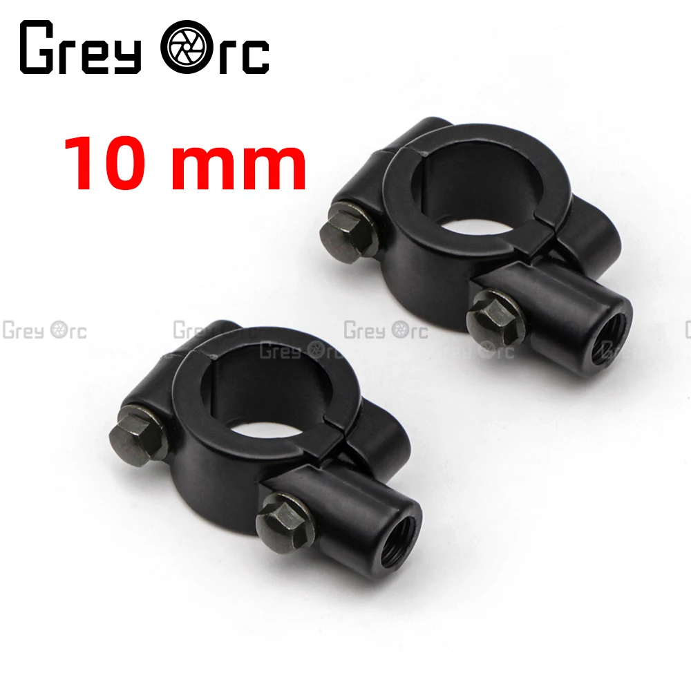 

Motorcycle 2Pcs 22mm Rearview Handlebar Bracket Clamp 8mm Thread Mirror Mount Clamp Rear View Mirror Holder Adapter Black
