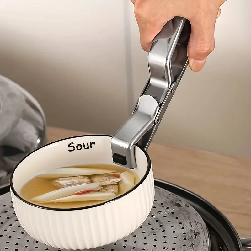 Многофункциональный нескользящий зажим для миски из нержавеющей стали подходит