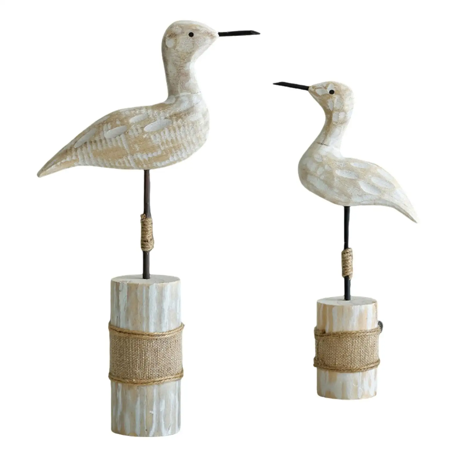2x статуя чайки с основанием украшение для стола износостойкая деревянная