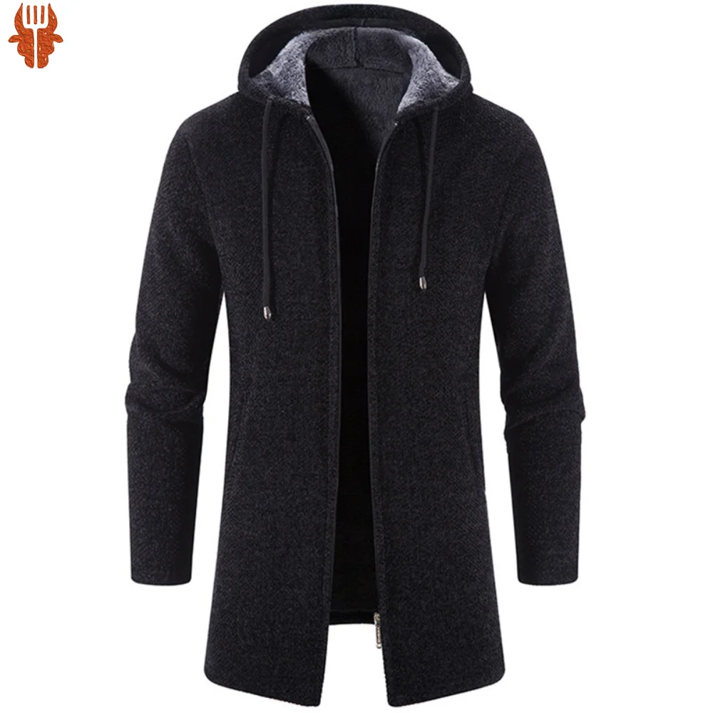 

Autumn And Winter Cashmere Men's Cardigan Chenille Outer Sweater Coat Windbreaker
